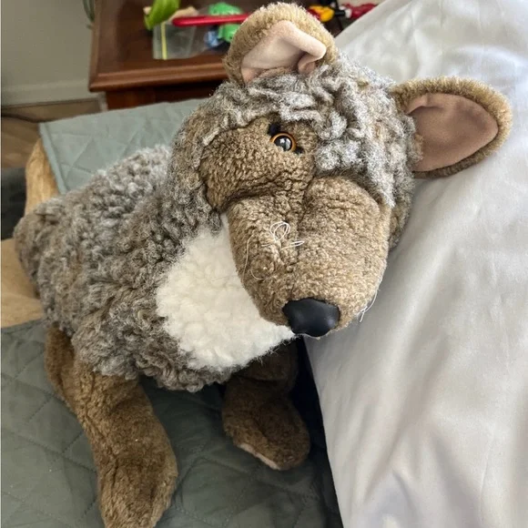 Folkmanis Coyote Full Body Puppet Gray Brown White Lifelike Plush 16" - Picture 6 of 10